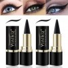 Crayon pour Les Yeux Noir, 2 Pcs Ultra Black Eyeliner Gel Pen Crayon pour Les Yeux Noir Natural Smooth Eyeliner Gel Cream for