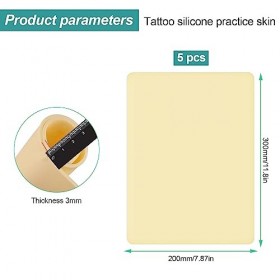 5 Pièces Peau Synthétique Tatouage, 30 x 20cm Double Face Fausse Peau Tatouage pour Pratiquer, Accessoires de Tatouage pour L