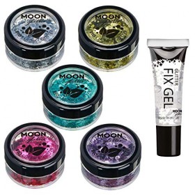 Eco Chunky Glitter de Moon Glitter biodégradable - 100% Cosmetic Bio Glitter pour le visage, le corps, les ongles, les cheveu