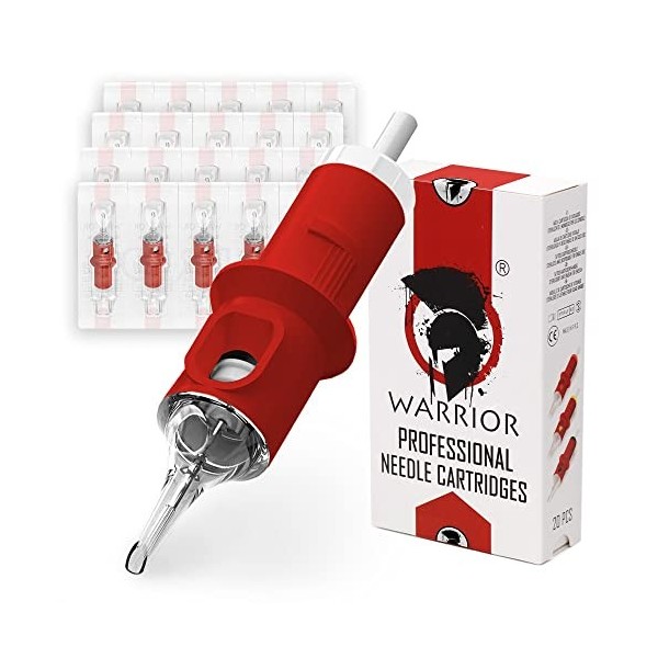 WARRIOR RED Cartouches et daiguilles de Tatouage Round Liner Tattoo Needle Cartridge Stérilisée Professionnelle 20 pièces en