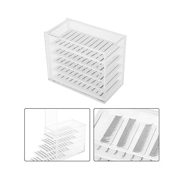 VIFERR Boîte de Rangement en Plastique pour Les Cils, 5 Couches Range Palette Extension de Cils Faux Cils Organisateur de Maq