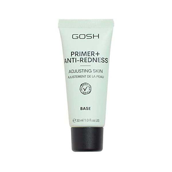 GOSH Primer pour les peaux rougies et impures, végétalien - Apprêt de maquillage hydratant - Pour une peau uniforme et sans d