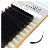 LASHVIEW extension de cils,noir,cils individuels,0.15mm boucle D,SUPER MATTE,extensions de cils plats elliptiques plateau de 