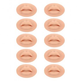 10pcs Lèvres de Pratique de Tatouage, Modèle de Bouche Ouverte en Silicone Souple, Modèle de Lèvre 3D, Peau de Pratique de Mi