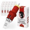 WARRIOR RED Cartouches et daiguilles de Tatouage Big Magnum M1 Tattoo Needle Cartridge Stérilisée Professionnelle 20 pièces 