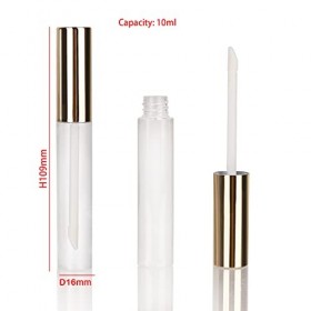 COSIDEA Lot de 24 tubes ronds dorés vides pour gloss à lèvres 10 ml