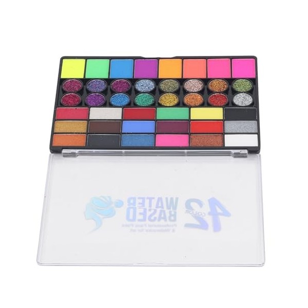 Palette Dhuile de Peinture pour le Corps et le Visage pour Enfants et Adultes, 42 Couleurs, Kit de Maquillage Professionnel 