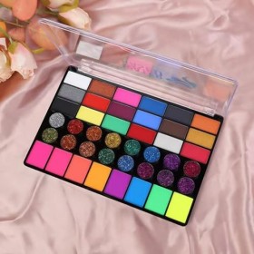 Palette Dhuile de Peinture pour le Corps et le Visage pour Enfants et Adultes, 42 Couleurs, Kit de Maquillage Professionnel 