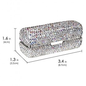 Adorila Étui à rouge à lèvres avec miroir, organisateur de rouge à lèvres en cristal strass pour voyage, support de rangement