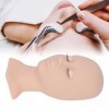 Tête de Mannequin de Cils, Tête de Mannequin de Pratique de Maquillage en Silicone Souple Lavable à Haute Simulation, Tête en