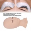 Tête de Mannequin de Cils, Tête de Mannequin de Pratique de Maquillage en Silicone Souple Lavable à Haute Simulation, Tête en