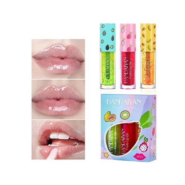 huile de fruits gelée hydratante pour les lèvres repulpant le verre maquillage gloss pour les lèvres teinté soin des lèvres h