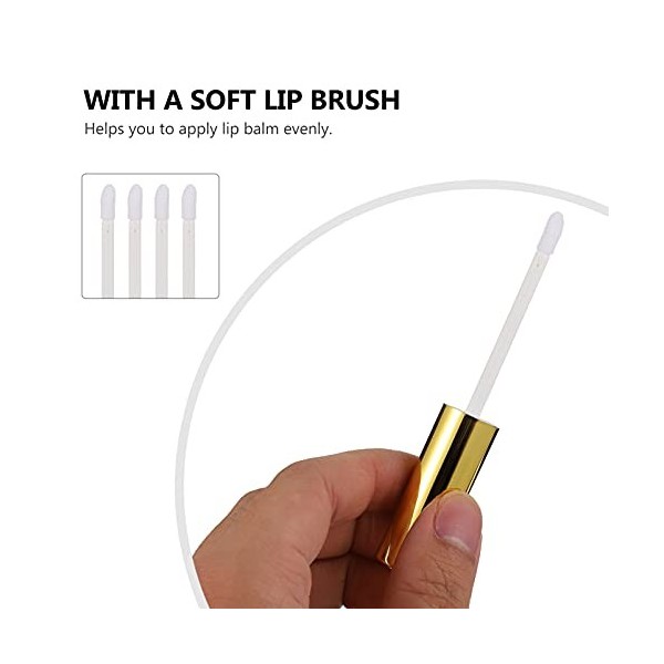 HEALLILY 40 Pièces 10Ml Vide Lip Gloss Conteneurs Tube avec Pointe Du Pinceau Applicateur pour DIY Lip Rechargeable Maquillag