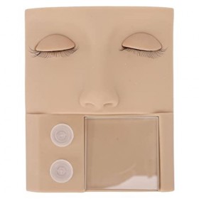 Tête de Mannequin de Cils, Tête de Pratique Cils en Silicone de Simulation Dyeux Remplaçables 3 en 1 Mannequin Maquillage po