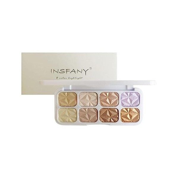 8 couleurs paillettes surligneur visage Blush Palette miroitant surbrillance éclaircir maquillage illuminateur cosmétiques Y1