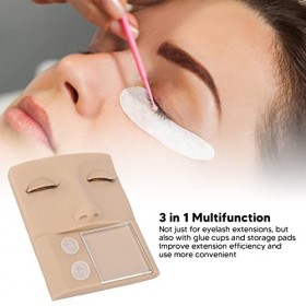 Tête de Mannequin de Cils, Tête de Pratique Cils en Silicone de Simulation Dyeux Remplaçables 3 en 1 Mannequin Maquillage po