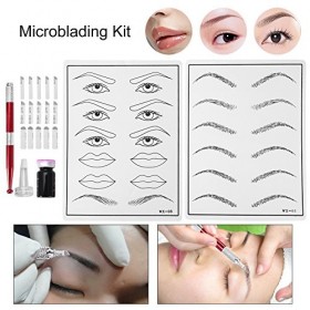 Microblading Permanent maquillage sourcils Kit de tatouage des lèvres Tatouage Pin Tatouage Pen Pratique de la peau Pigment