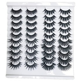 Faux Cils, Faux Cils 3D Moelleux Avec, 20 Paires Multipack Eyelashes Mode Longue Extension de Cils Pour Femmes Maquillage Poi