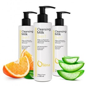 Lait Démaquillant Micellaire 3en1 | Nettoyant Visage Vegan | Efficace sur Maquillage Waterproof | Vitamine E, Aloe Vera, Huil
