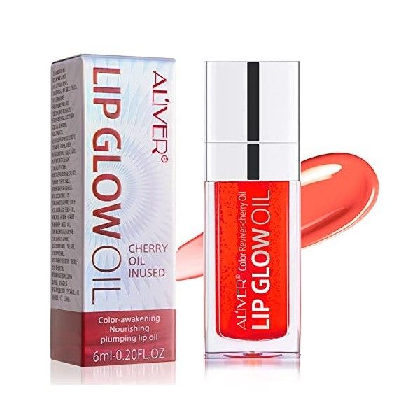 Lip Glow Oil, brillant à lèvres hydratant et repulpant, huile pour les lèvres nourrissante et repulpante longue durée, teinte