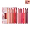 12 Color Rotating Sharpenable Matte Lipstick Pencils , Lipstick Matte , Non-stick Cup , Matte Lip Liner Pencil Set, Lasting W