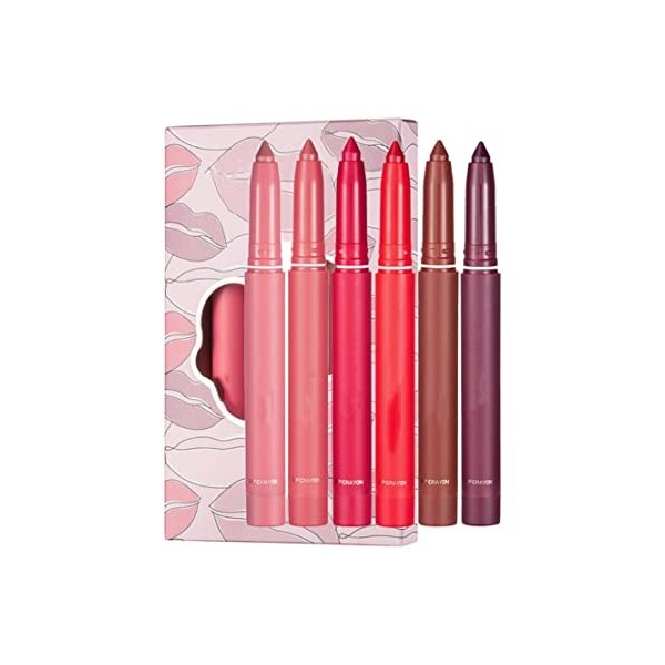 12 Color Rotating Sharpenable Matte Lipstick Pencils , Lipstick Matte , Non-stick Cup , Matte Lip Liner Pencil Set, Lasting W