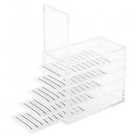 Boîte de rangement pour cils, 5 couches de fleurs de camélia, plastique transparent, support pour faux cils, organisateur, ma