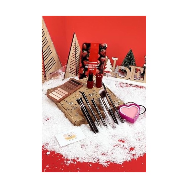 Coffret de Noel Maquillage - 10 Essentiels de maquillage Dans une boite Box Spéciale Noël