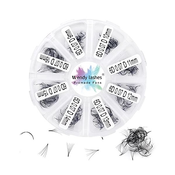 Volume Russes Cils D Curl 500 Fans 20D 0.07mm 9-16mm Mixed Préfaits Extensions de Cils Volume Russe Bouquet Prefait Cils Pré-