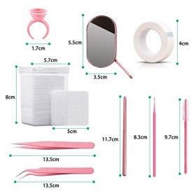 Accessoire Extension de Cils Professionnel,Micro Brosse,Pince,Ruban,Bague de Colle,Patch Extension Cil etc.