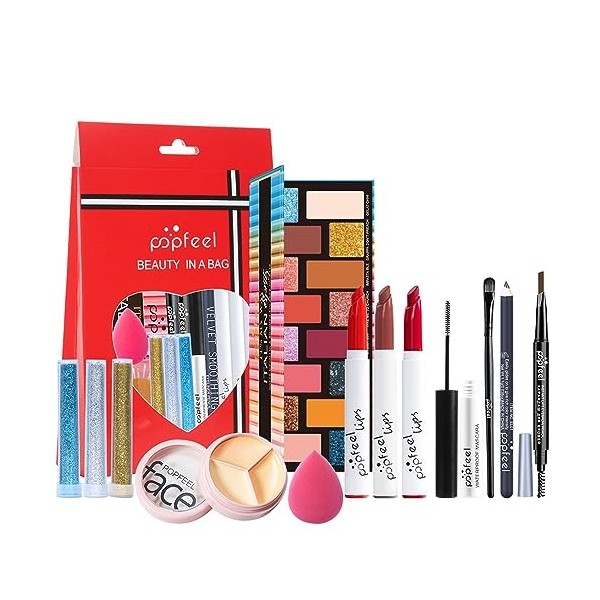 Palette de Maquillage Coffret Maquillage Ensemble-cadeau de Tout-en-un Kit de Démarrage de Maquillage avec Fard à paupières P