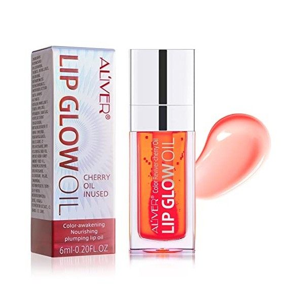 Lip Glow Oil, brillant à lèvres hydratant et repulpant, huile pour les lèvres nourrissante et repulpante longue durée, teinte