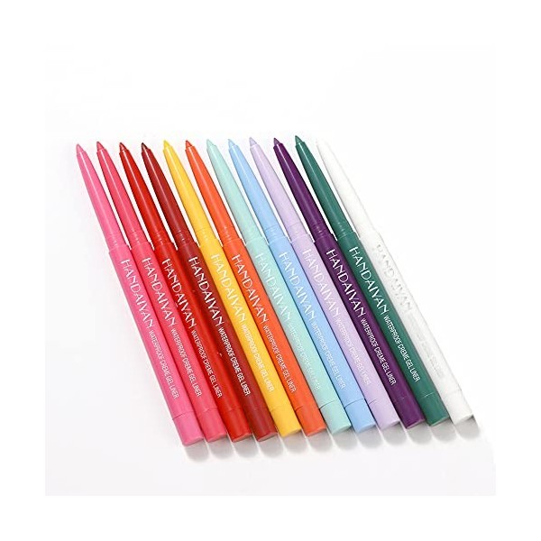 20 Pièces Stylo Gel Eyeliner, Couleur Mate Eyeliner Stylos, Ensemble de Crayons pour les Yeux Imperméables, Matte Eyeliner Se