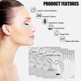 100 paires de coussinets pour les yeux en gel, outil dextension des cils, patchs hydratants pour film pour les yeux, bande d