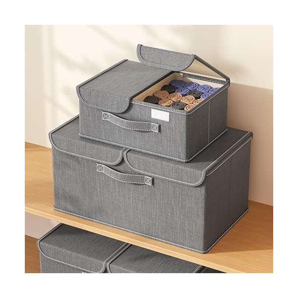 Conteneur de Rangement de Vêtements, Organisateur de Vêtements Durable et Exquis à Double Couvercle pour Chambre à Coucher