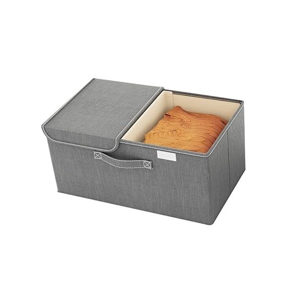 Conteneur de Rangement de Vêtements en Tissu Non tissé, Durable, Double Couvercle, Organisateur de Vêtements Exquis pour la M