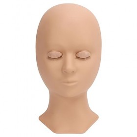 Tête de Mannequin de Cils, Tête de Mannequin de Pratique de Microblading en Silicone, Fausse Peau dentraînement du Visage, T