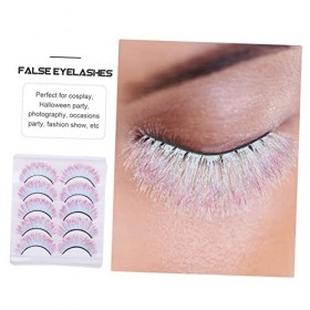 DOITOOL 15 Paires De Faux Cils Colorés Faux Cils De Fête Cils DHalloween Dramatiques Faux Cils Réutilisables Faux Cils Color