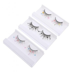 DOITOOL 3 Paires De Faux Cils Faux Cils Naturels Faux Cils Grappes De Cils Extensions De Cils Bricolage Cils Avec Couleur Cos