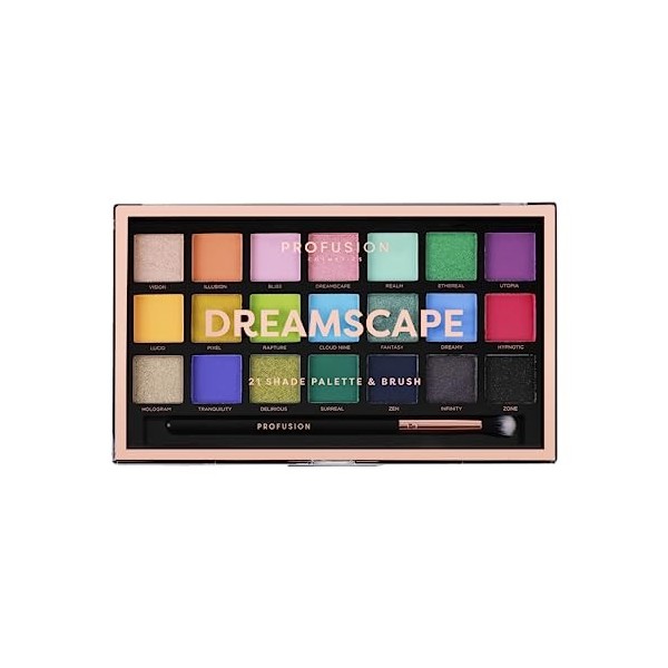 PROFUSION COSMETICS DREAMSCAPE | Palette de 21 nuances et pinceau