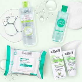 Evoluderm - Routine Instant Fraîcheur Peaux Mixtes à Grasses : 1 Lotion Tonique Purifiante 250ml + 1 Eau Micellaire Démaquill