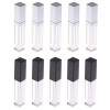 TIANTIAN Lot de 10 tubes vides rechargeables de 7 ml pour gloss à lèvres - En plastique transparent - Avec miroir et lumière 