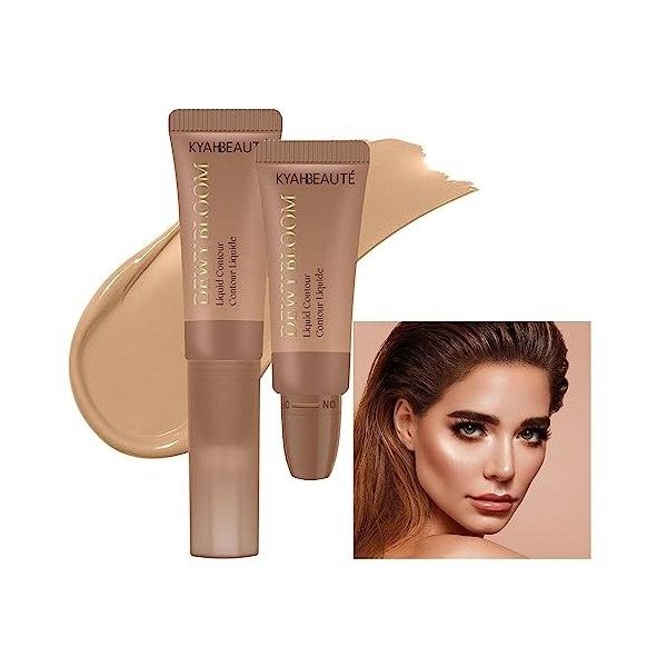 Contour Liquide - Baguette bronzante liquide à texture crémeuse avec applicateur coussin,Contour de bâton bronzant multifonct