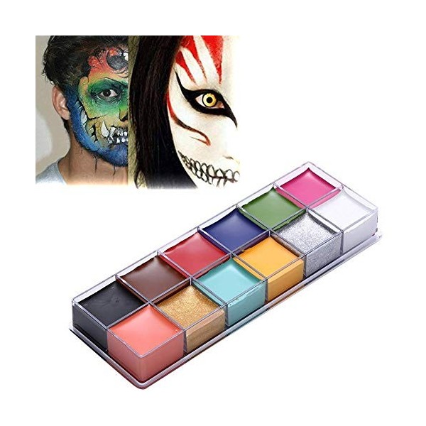 12 couleurs de maquillage gras peinture corporelle peinture à lhuil