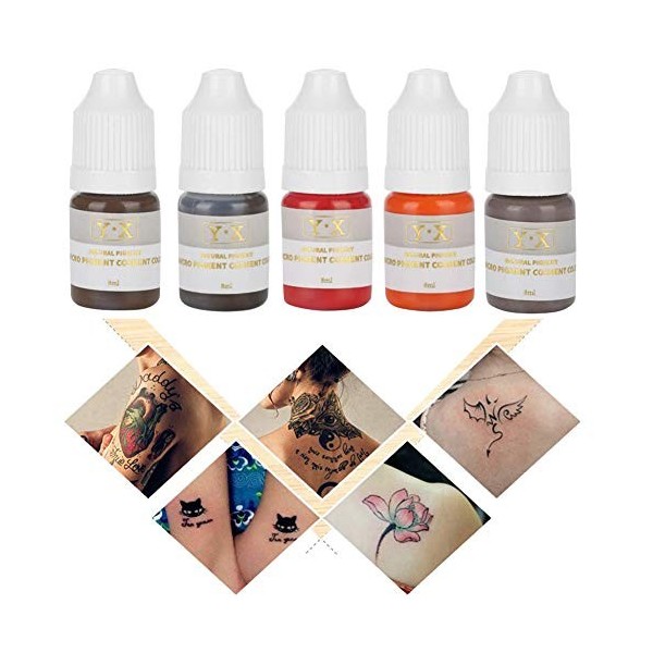 Semme Tattoo de Pigment, couleur de tatouage semi-permanent dencre de maquillage 5pcs pour la ligne doeil de lèvres de sour