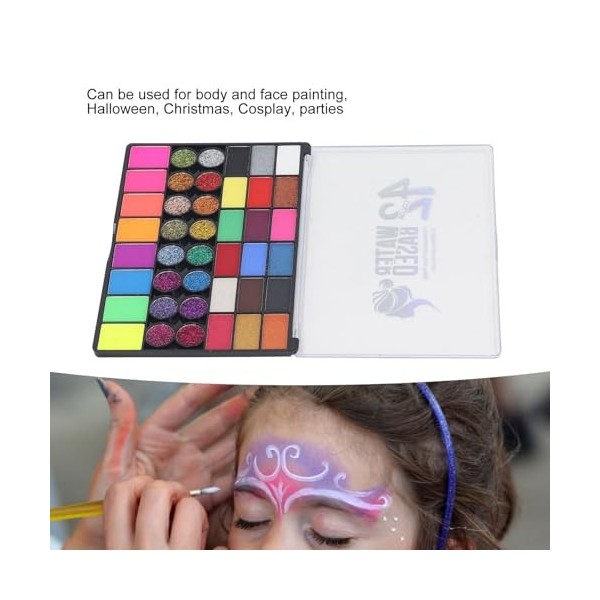 Kit de Peinture pour le Visage 42 Couleurs pour Enfants et Adultes, Perles Mates, Lavables, Solubles dans Leau, Maquillage C