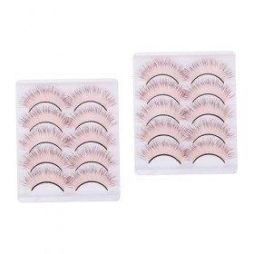 Housoutil 10 Paires De Faux Cils Colorés 5D Faux Cils Fête Faux Cils Cils Colorés Faux Cils Cils De Couleur Naturelle Imitati