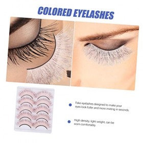 Housoutil 10 Paires De Faux Cils Colorés 5D Faux Cils Fête Faux Cils Cils Colorés Faux Cils Cils De Couleur Naturelle Imitati