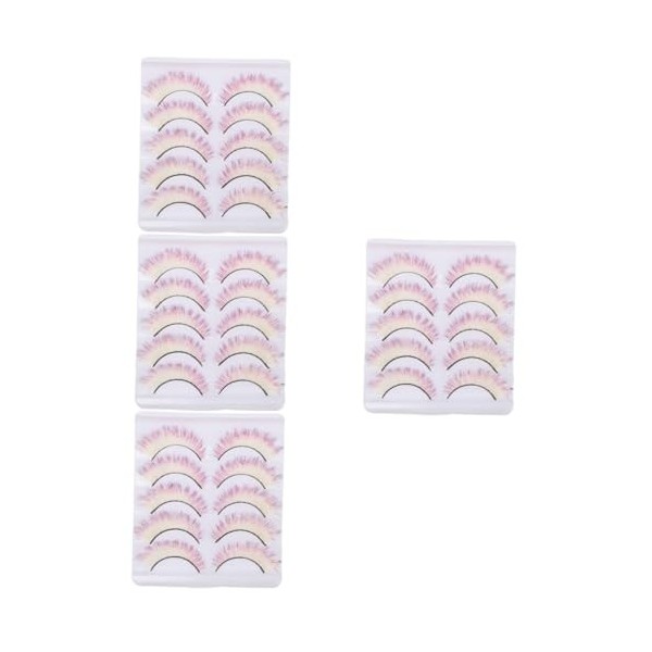 Housoutil 20 Paires De Faux Cils Colorés Faux Cils De Fête Faux Cils 3D Faux Cils DHalloween Faux Cils Arc-En-Ciel Cils 3D F