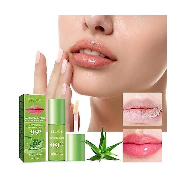 Brillant à lèvres hydratant,Brillant à lèvres à laloès naturel ultra hydratant | Lip Plumper améliore lélasticité des lèvre